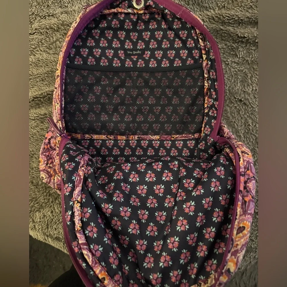 VERA BRADLEY Garden Floral Purple Backpack